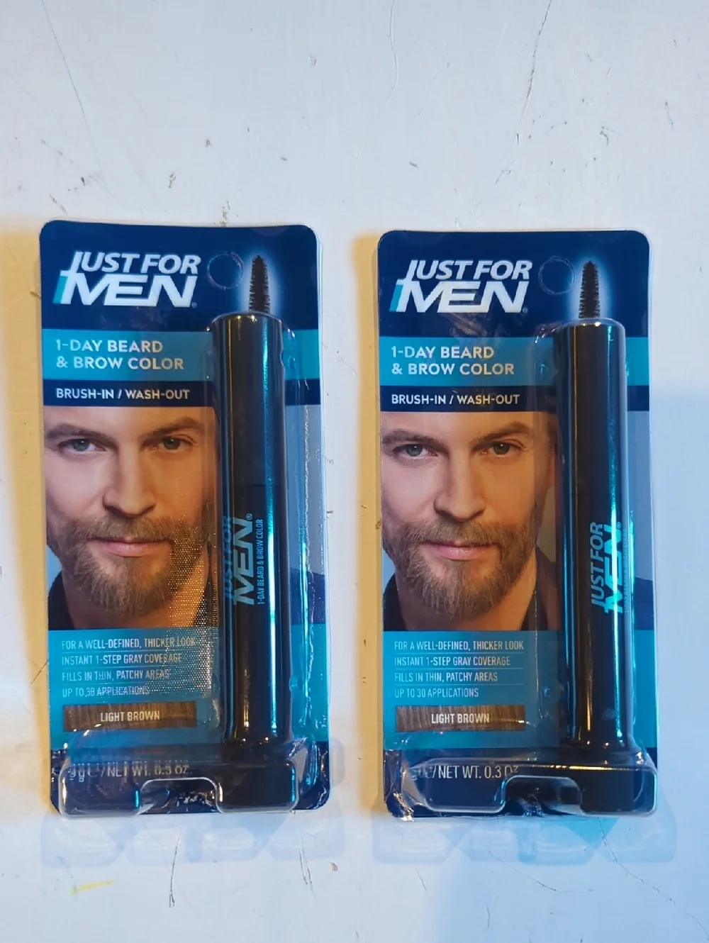 New Just For Men 1-Day Beard & Brow Color - Light Brown Set Of Two
